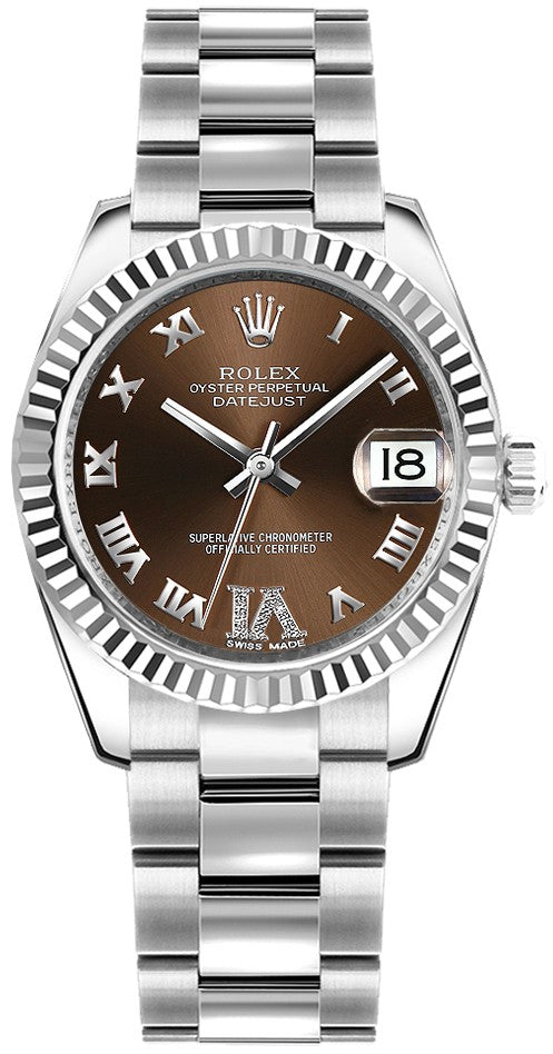 Rolex Datejust 31 Stainless Steel & White Gold Women's Watch 178274-0089