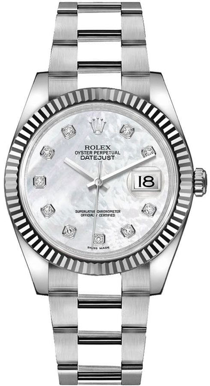 Rolex Datejust 36 Mother of Pearl Diamond Oyster Bracelet Watch 116234