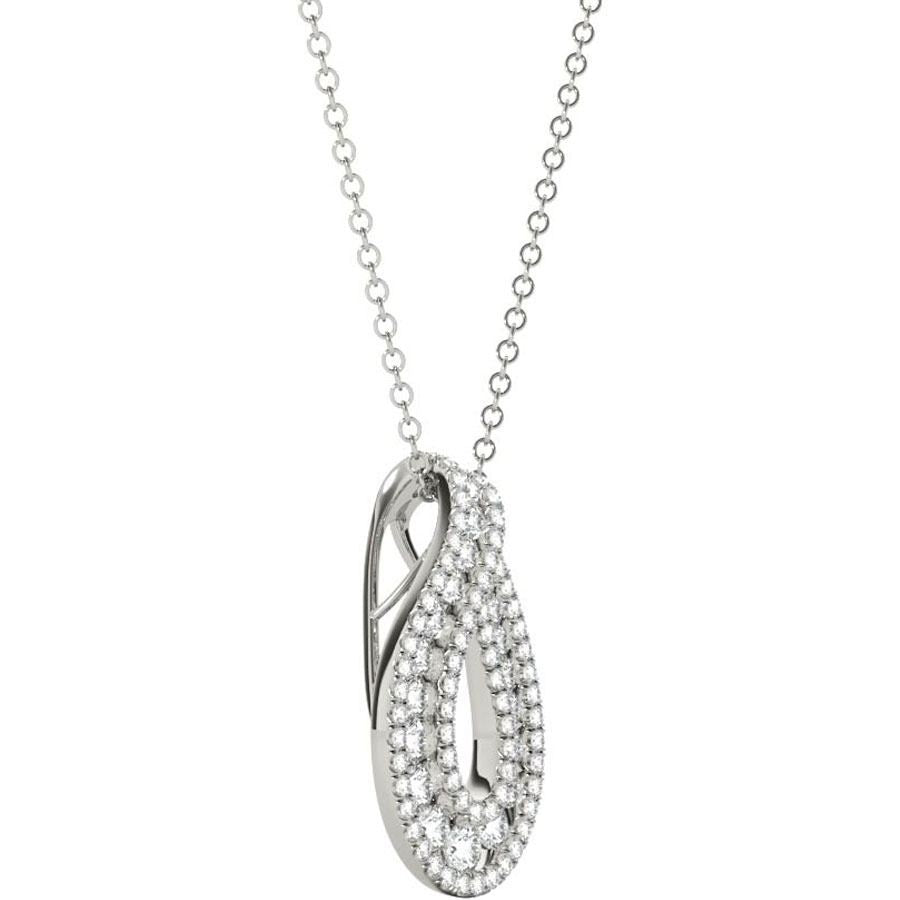 Diamond Pendant, .84 Carat on 18k White Gold P21962W