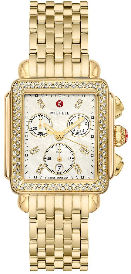 Michele Deco 18k Yellow Gold Plated Women's Watch MWW06A000777