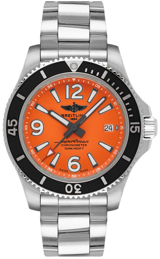 Breitling Superocean 42 Men's Orange Watch A17366D71O1A1