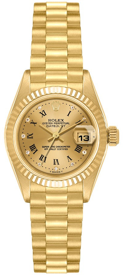 Rolex Lady-Datejust 26 18k Yellow Gold Women's Watch 69178