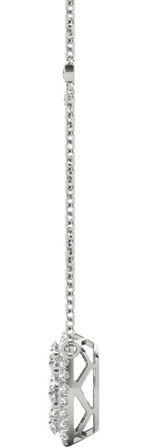 Diamond Oval Pendant, .71 Carat on Solid 18k White Gold P20243W