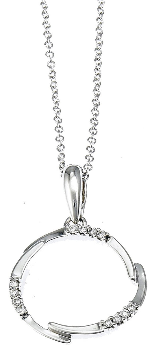 Diamond Pendant, .06 Carat Diamonds on 14K White Gold