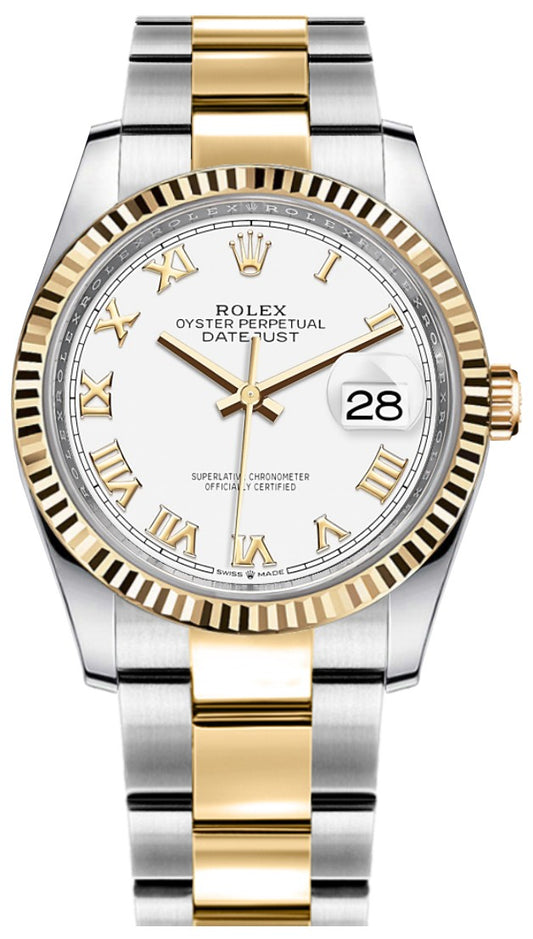 Rolex Datejust 36 White Dial Women's Watch 126233-0030