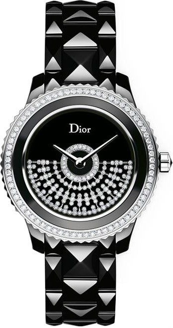 Christian Dior VIII Black Ceramic Diamond Women's Watch CD123BE0C001