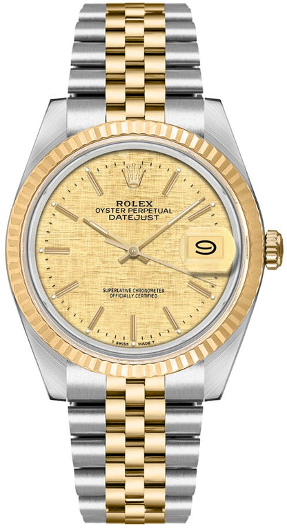 Rolex Datejust 36 Yellow Gold & Steel Automatic Unisex Watch 16233