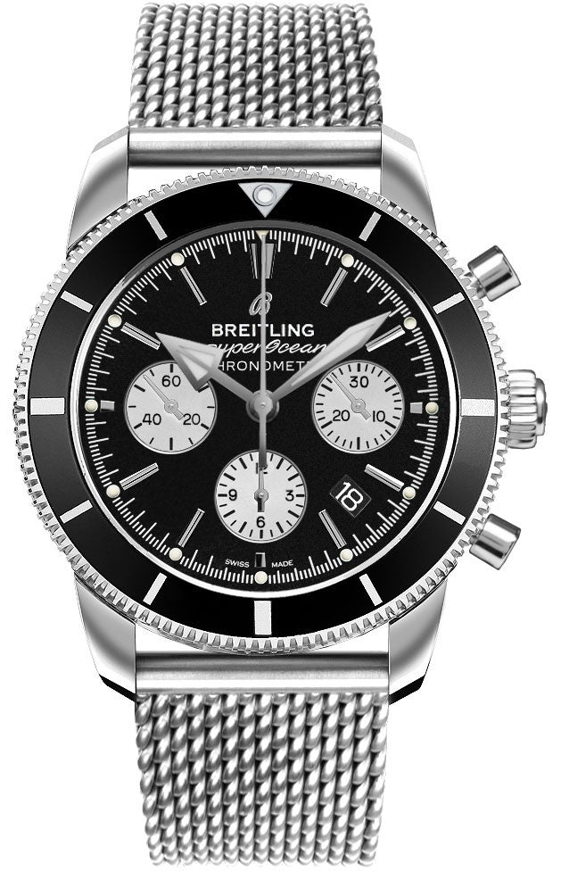 Breitling Superocean Heritage II B01 Chronograph 44 Black Dial Men's Watch AB0162121B1A1