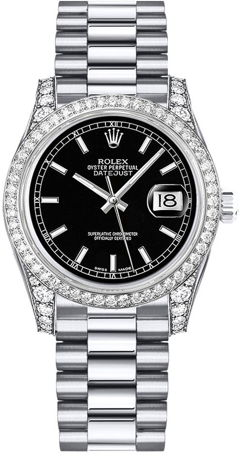 Rolex Datejust 31 Black Dial Diamond Bezel Watch 178159-0068