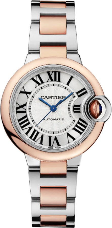 Cartier Ballon Bleu Steel & Rose Gold Women's Watch W2BB0032