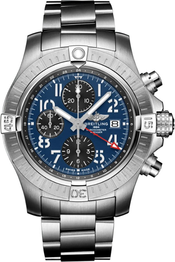 Breitling Avenger Chronograph GMT 45 Blue Dial Men's Watch A24315101C1A1