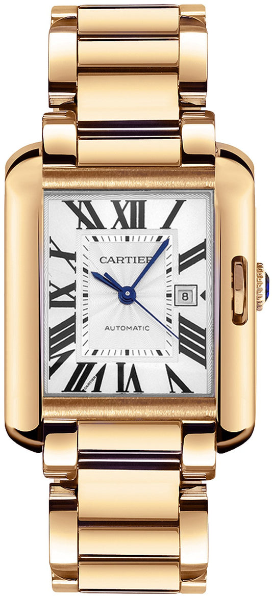 Cartier Tank Anglaise Solid 18k Rose Gold Women's Luxury Watch W5310003