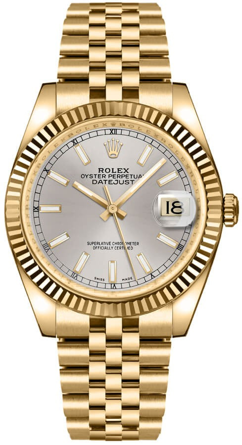 Rolex Datejust 36 Silver Dial Gold Watch 116238-0071