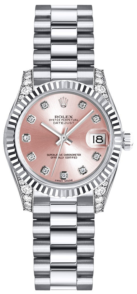 Rolex Lady-Datejust 26 Pink Diamond Dial Women's Watch 179239