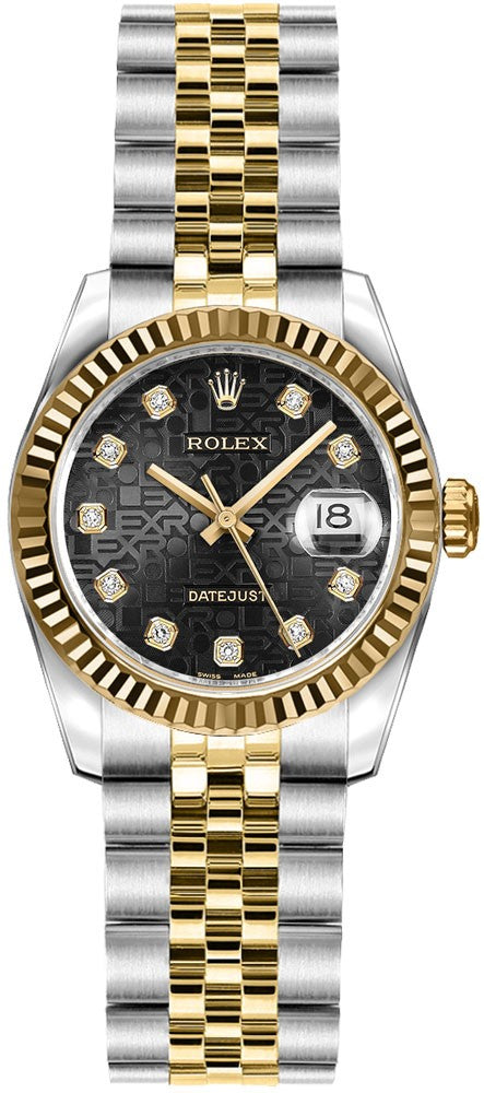 Rolex Lady-Datejust 26 Black Dial Women's Watch 179173