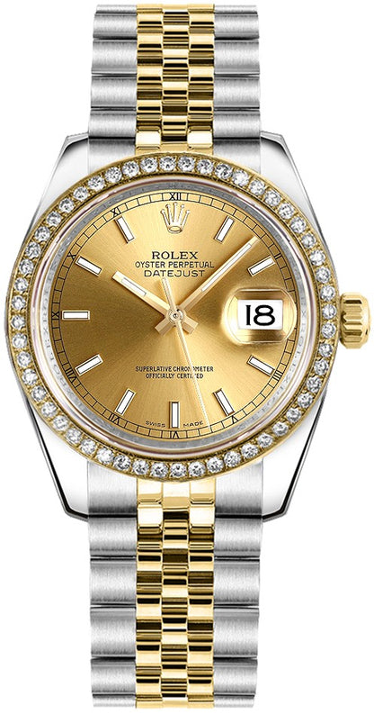 Rolex Datejust 31 Champagne Dial Gold & Steel Watch 178383-0027