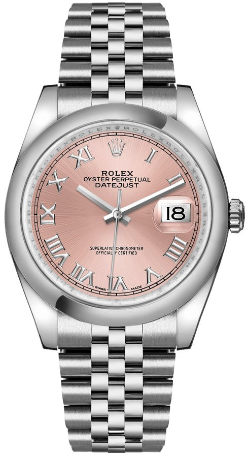 Rolex Datejust 36 Pink Roman Numeral Watch 116200