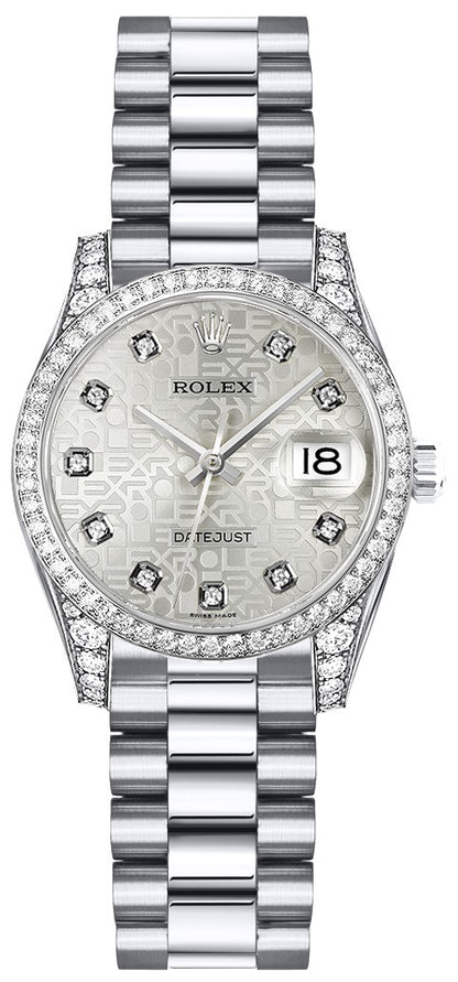 Rolex Lady-Datejust 26 White Gold Women's Watch 179159