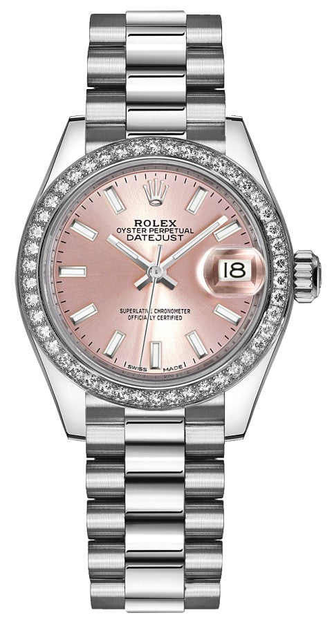 Rolex Lady-Datejust 28 Pink Dial Platinum Watch 279136RBR-0004