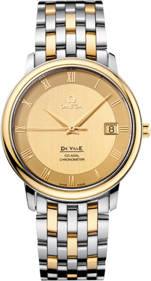 Omega De Ville Prestige Steel & 18k Yellow Gold Men's Watch 4374.11.00