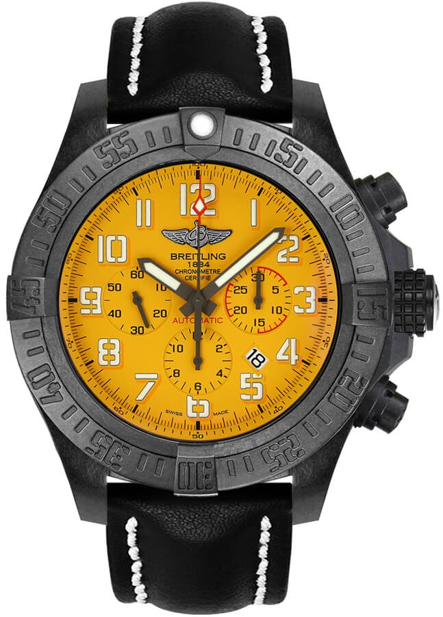 Breitling Avenger Hurricane Yellow Dial 50mm Military Watch XB0170E4/I533-441X