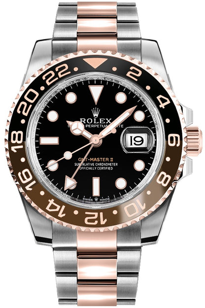 Rolex GMT-Master II Root Beer Rose Gold & Steel Men's Watch 126711CHNR-0002