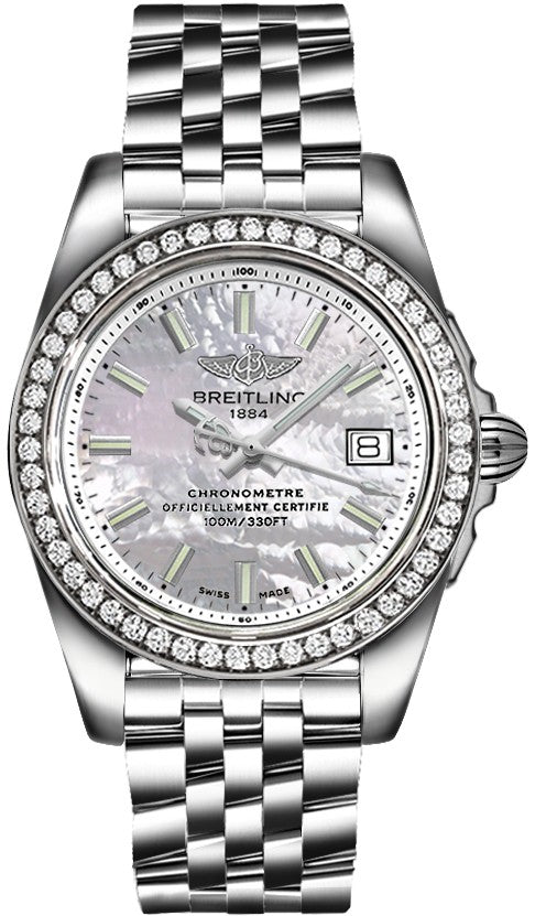 Breitling Galactic 36 Diamond Women's Watch A7433053/A779-376A