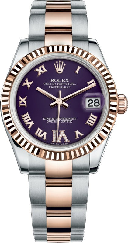 Rolex Datejust 31 Purple Dial Two Tone Watch 178271-0076