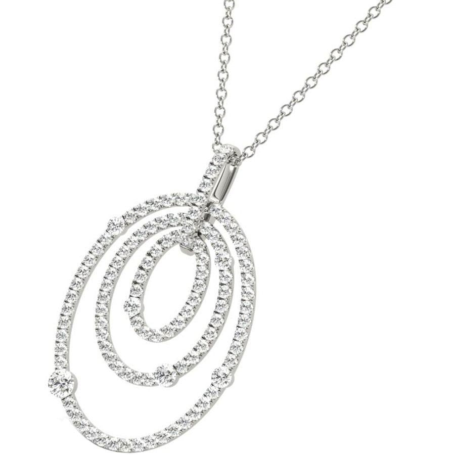 Diamond Pendant, .86 Carat on Solid 18k White Gold P21963W