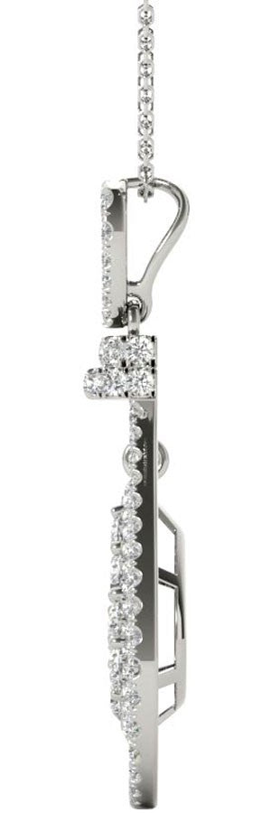 Diamond Oval Pendant, 1.03 Carat on 18k White Gold P20245W