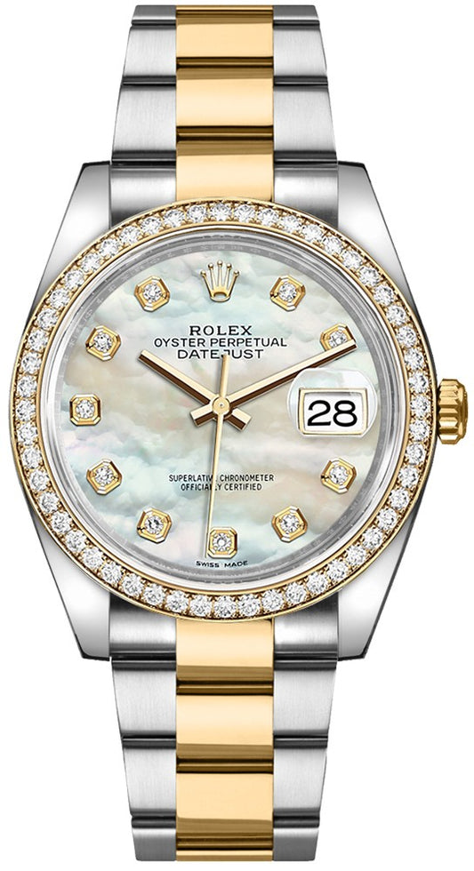 Rolex Datejust 36 Mother of Pearl Oyster Bracelet Watch 116243-0027