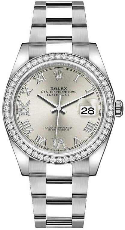 Rolex Datejust 36 Diamond Bezel Oystersteel Unisex Watch 126284RBR-0022