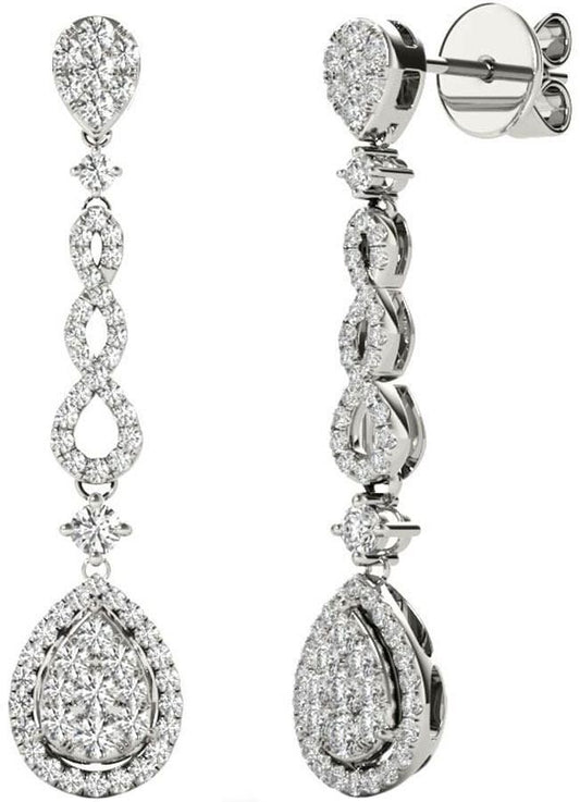 Diamond Earrings, .58 Carat Diamonds on Solid 18k White Gold E20251W