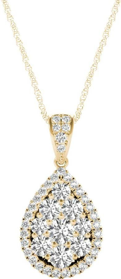 Diamond Oval Pendant, 1.08 Carat on 18k Yellow Gold P20248Y