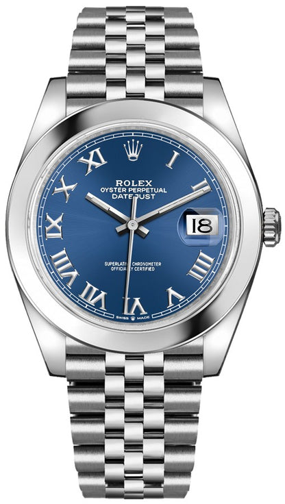 Rolex Datejust 41 Blue Dial Jubilee Bracelet Men's Watch 126300-0018