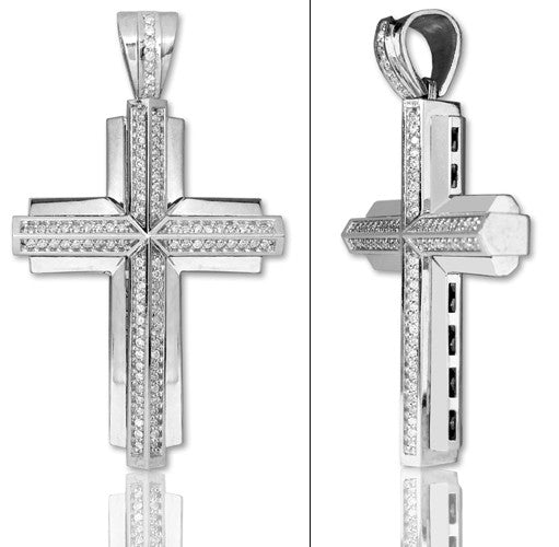 Diamond Cross Pendant on 14k White Gold PWGSK1