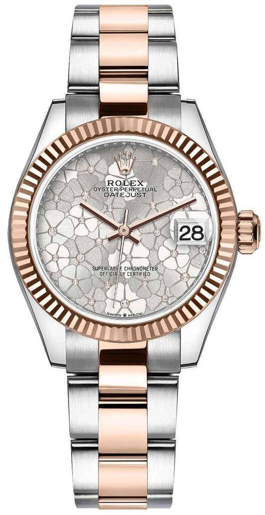 Rolex Datejust 31 Silver Floral Motif Dial Women's Watch 278271-0031