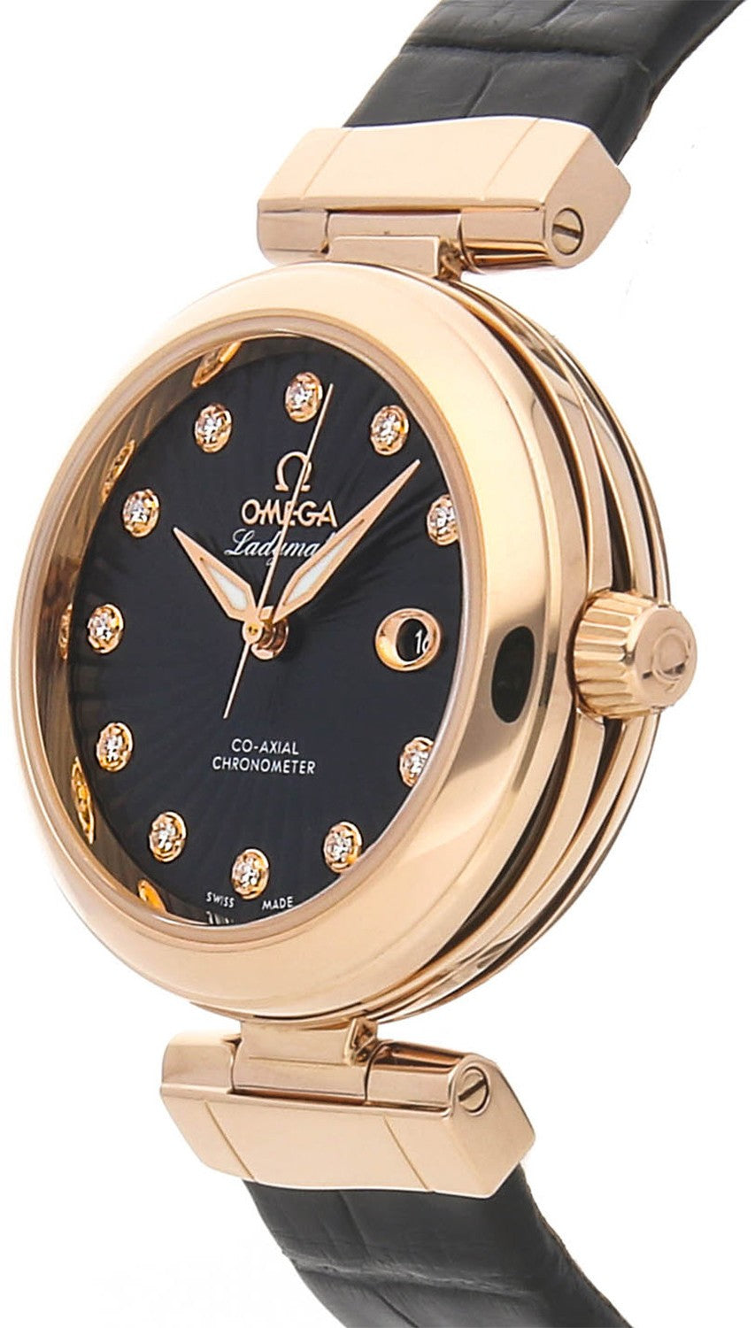 Omega De Ville Ladymatic Solid 18k Rose Gold 34mm Watch 425.63.34.20.51.001