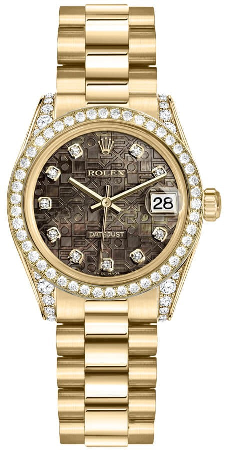 Rolex Datejust 31 Diamond Gold Women's Watch 178158-0018