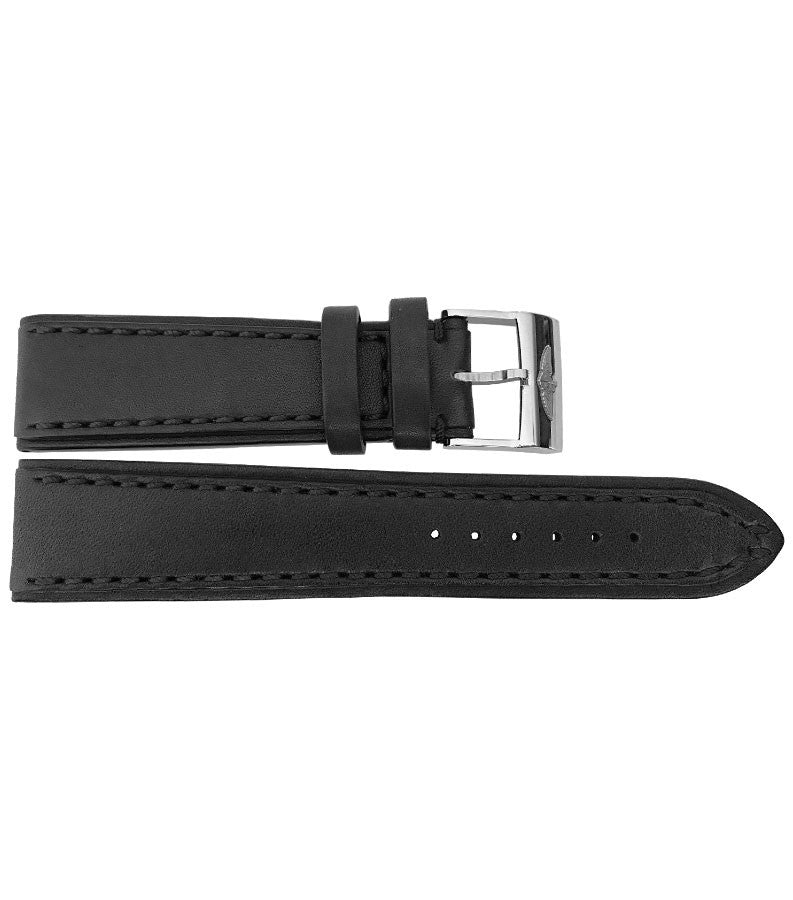 Breitling 22mm Inlet Black Leather OEM Watch Strap 480X