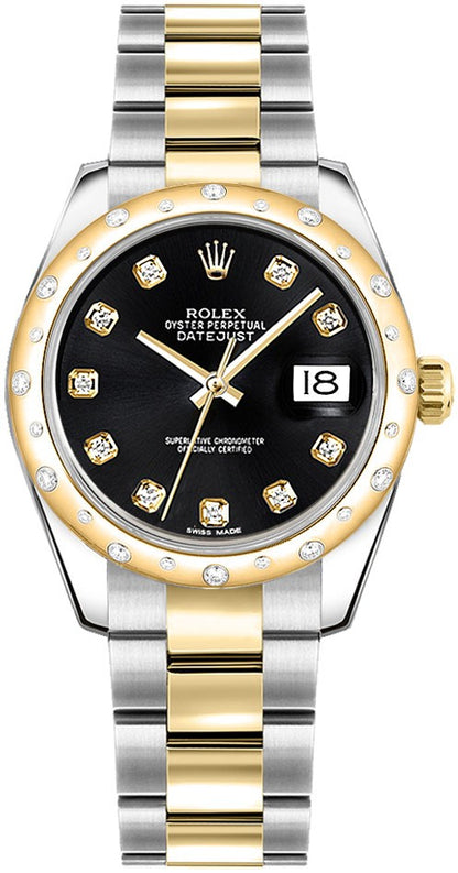 Rolex Datejust 31 Black Diamond Women's Watch 178343-0039