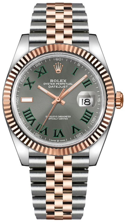 Rolex Datejust 41 Green Roman Numeral Men's Watch 126331-0016