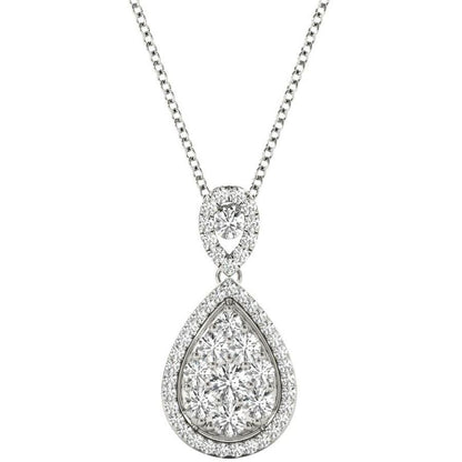 Diamond Pendant, .90 Carat on Solid 18k White Gold P21966W