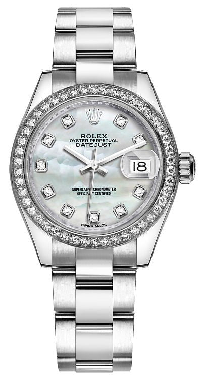 Rolex Lady-Datejust 28 Mother of Pearl Diamond Dial Watch 279384RBR-0012