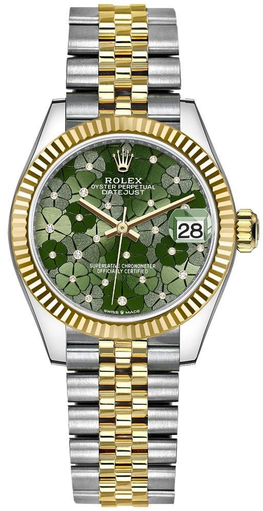 Rolex Datejust 31 Green Dial Diamonds Women's Watch 278273-0032