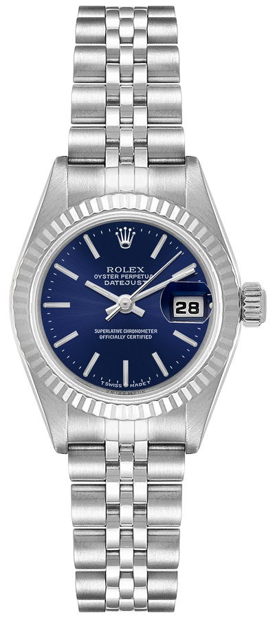 Rolex Lady-Datejust 26 Blue Dial Women's Watch 69174