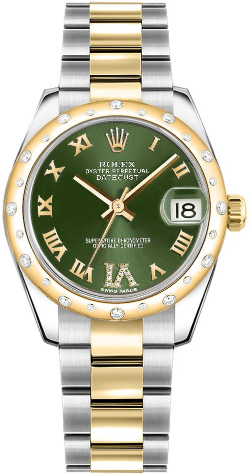 Rolex Datejust 31 Green Dial Oyster Bracelet Women's Watch 178343-0001