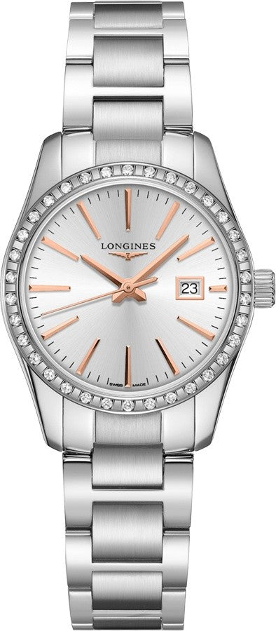 Longines Conquest Classic Diamond Bezel Women's Watch L2.286.0.72.6