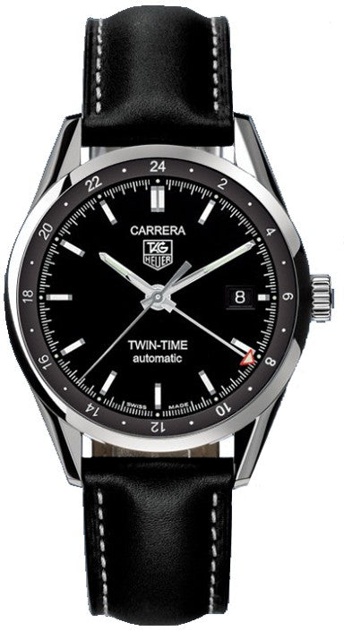 Tag Heuer Carrera Twin Time Black Dial Men's Watch WV2115.FC6202