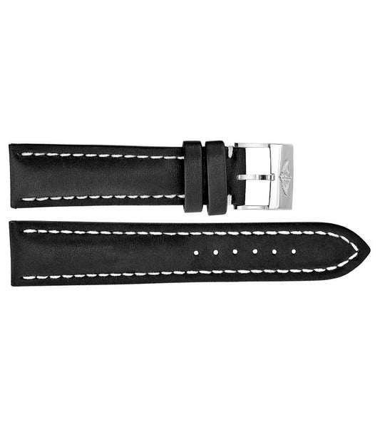 Breitling 16mm Black Leather Strap 408X